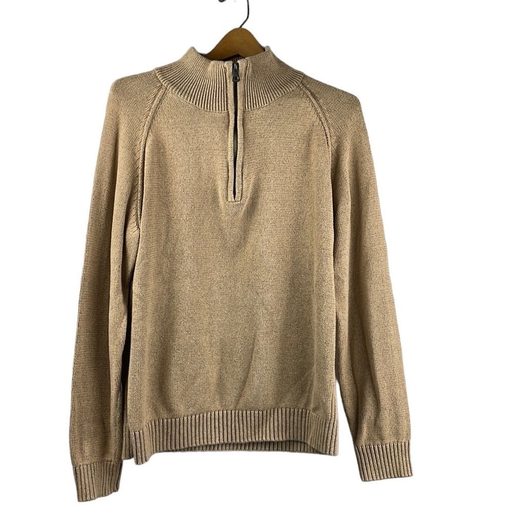 Original Weatherproof Vintage Men Pullover Sweater SZ L Tan Thick Knit